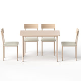 Summertown 5 Piece Dining Set, Natural and Beige