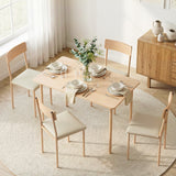 Summertown 5 Piece Dining Set, Natural and Beige