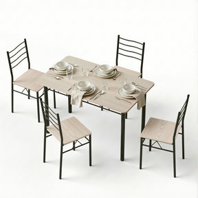 Summertown oak and black dining set in a modern dining room