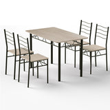 Summertown 5 Piece Dining Set, Oak and Black