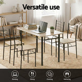Summertown 5 Piece Dining Set, Oak and Black