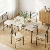 Summertown 5 Piece Dining Set, Oak and Black