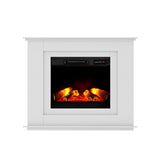 Freestanding white electric fireplace with 100 cm MDF mantel surround