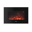 Wall mounted electric fireplace with 66 cm curved black glass front