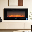 Slimline 92 cm black electric fireplace insert with 3D flame display
