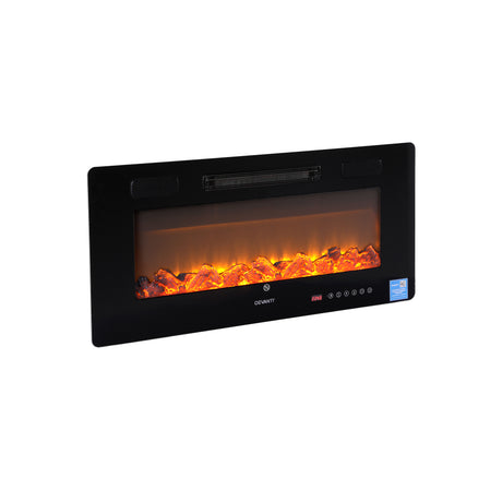 Six flame colour effects shown on the electric fireplace insert
