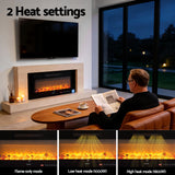 Control panel on the top edge of the electric fireplace insert