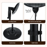 Idro Electric Patio Heater, 2000W, Freestanding