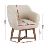 Artiss Aston Beige Tub Armchair - Modern Luxury and Comfort