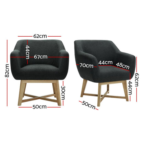Auden Tub Chair, Charcoal, view 2