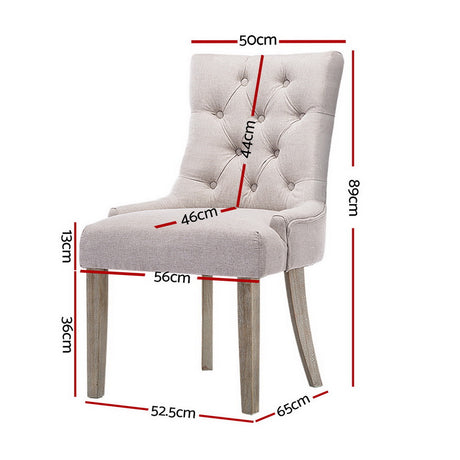 Artiss Cayes Beige Linen French Provincial Dining Chairs — Set of 4 — Allure Home Collections