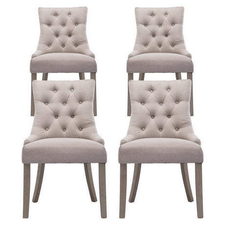 Artiss Cayes Beige Linen French Provincial Dining Chairs — Set of 4 — Allure Home Collections
