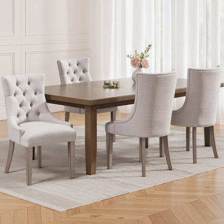 Artiss Cayes Beige Linen French Provincial Dining Chairs — Set of 4 — Allure Home Collections