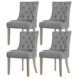 Artiss Cayes Grey Linen French Provincial Dining Chairs — Set of 4 — Allure Home Collections