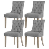 Artiss Cayes Grey Linen French Provincial Dining Chairs — Set of 4 — Allure Home Collections