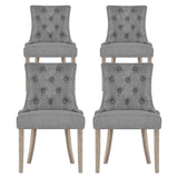 Artiss Cayes Grey Linen French Provincial Dining Chairs — Set of 4 — Allure Home Collections