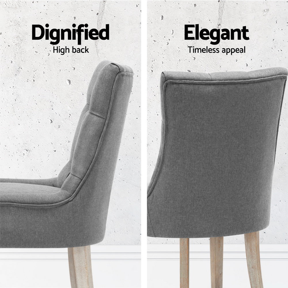 Artiss Cayes Grey Linen French Provincial Dining Chairs — Set of 4 — Allure Home Collections