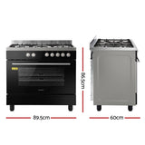 Dual fuel cooker shown at an angle with oven door closed