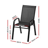 Stackable Outdoor Dining Chairs 6 Piece, Black
