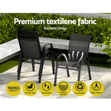 Stackable Outdoor Dining Chairs 6 Piece, Black