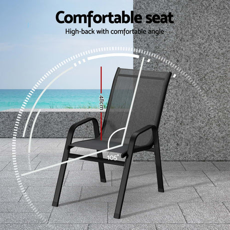 Gardeon Stackable Outdoor Dining Chair Set