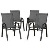 Gardeon 4 Piece Stackable Outdoor Dining Chairs White Grey or Black — Allure Home Collections