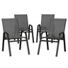 Gardeon 4 Piece Stackable Outdoor Dining Chairs White Grey or Black — Allure Home Collections