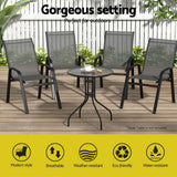 Gardeon 4 Piece Stackable Outdoor Dining Chairs White Grey or Black — Allure Home Collections