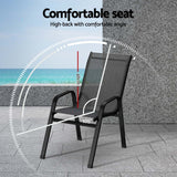 Gardeon 4 Piece Stackable Outdoor Dining Chairs White Grey or Black — Allure Home Collections