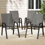 Gardeon 4 Piece Stackable Outdoor Dining Chairs White Grey or Black — Allure Home Collections