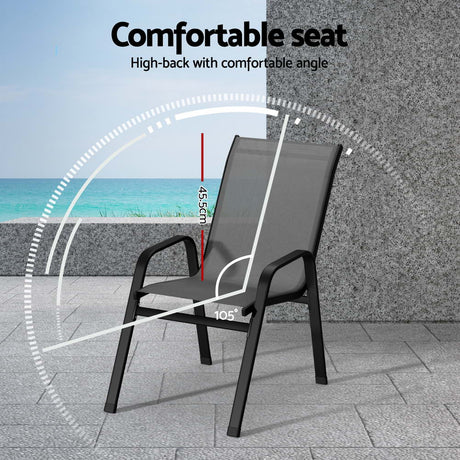 Gardeon Stackable Outdoor Dining Chairs Set