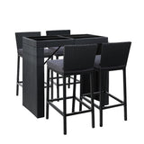 Gardeon 5 Piece Outdoor Bar Set Wicker Dining Table and Stools — Allure Home Collections
