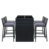 Gardeon 5 Piece Outdoor Bar Set Wicker Dining Table and Stools — Allure Home Collections