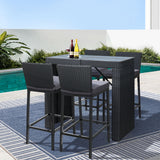 Gardeon 5 Piece Outdoor Bar Set Wicker Dining Table and Stools — Allure Home Collections