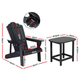 Gardeon HDPE 3-Piece Adirondack Patio Set