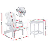 Gardeon HDPE 3-Piece Adirondack Patio Set