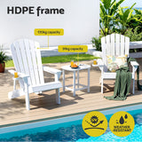 Gardeon HDPE 3-Piece Adirondack Patio Set
