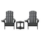 Shorncliffe 3 Piece Beach Table and Chairs Set, Black