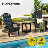 Shorncliffe 3 Piece Beach Table and Chairs Set, Black