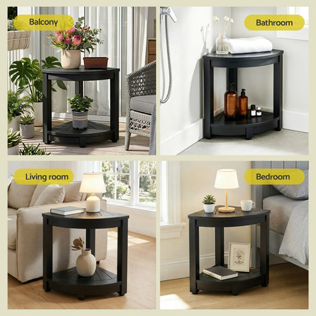 Shorncliffe 3 Piece Beach Table and Chairs Set, Black