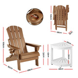 Shorncliffe 3 Piece Beach Table and Chairs Set, Brown