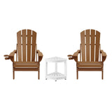 Shorncliffe 3 Piece Beach Table and Chairs Set, Brown