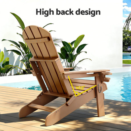 Shorncliffe 3 Piece Beach Table and Chairs Set, Brown
