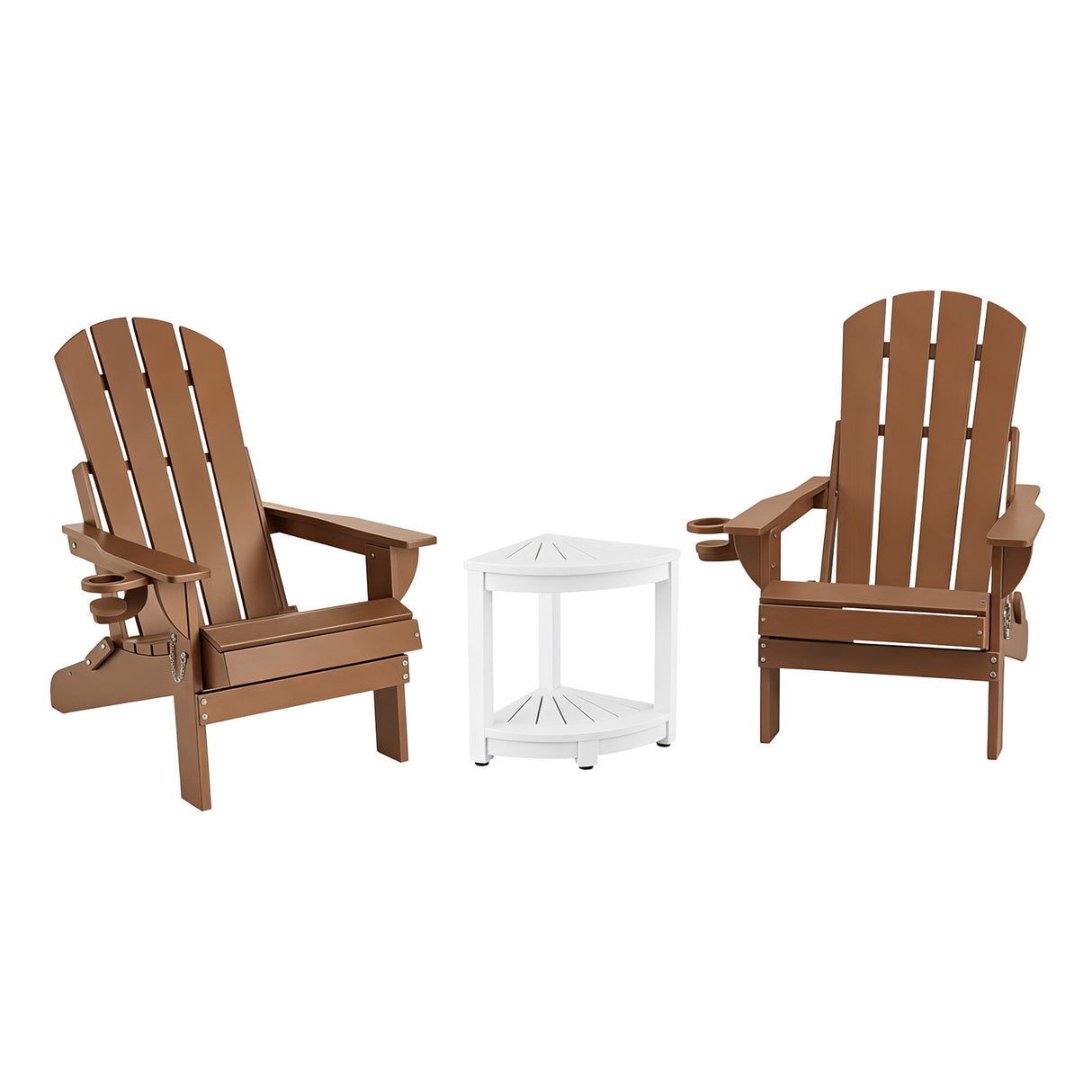 Shorncliffe 3 Piece Beach Table and Chairs Set, Brown