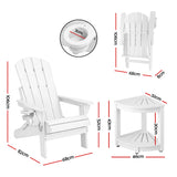 Shorncliffe 3 Piece Beach Table and Chairs Set, White