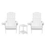 Shorncliffe 3 Piece Beach Table and Chairs Set, White