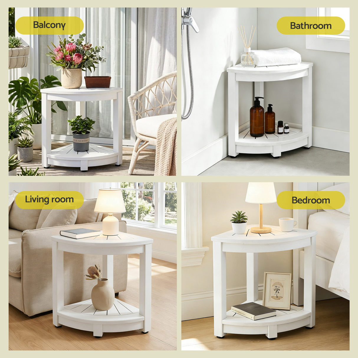 Shorncliffe 3 Piece Beach Table and Chairs Set, White