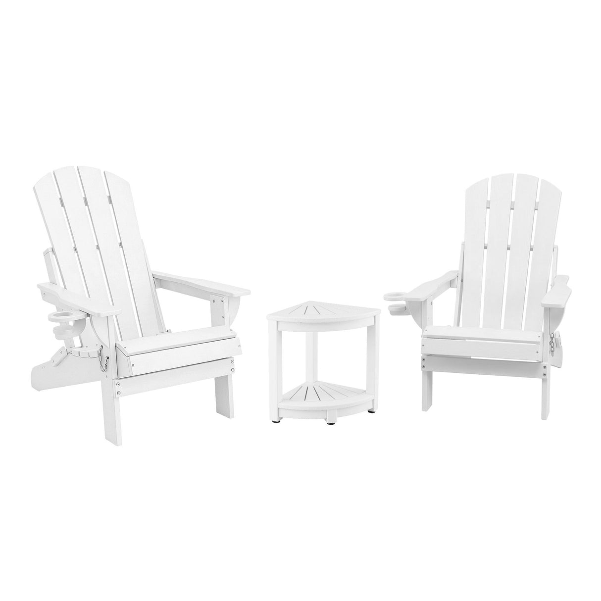 Shorncliffe 3 Piece Beach Table and Chairs Set, White