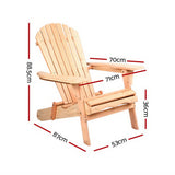 Gardeon Fir Wood Adirondack Chairs - Set of 2
