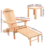 Pindar Adirondack Chair Set, 3 piece